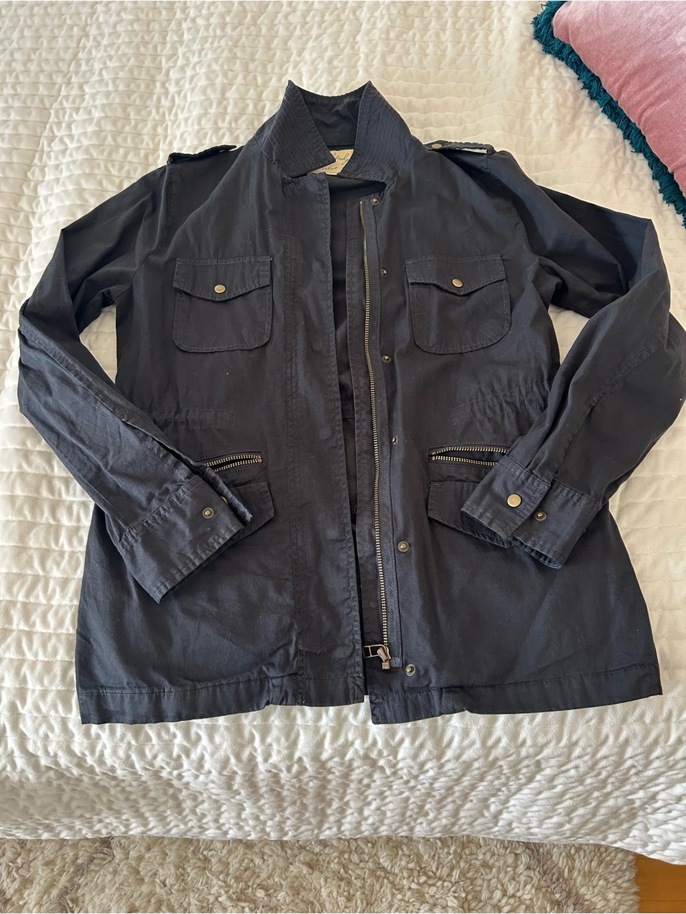 Lily Aldridge for Velvet Black Cotton Utility Jacket